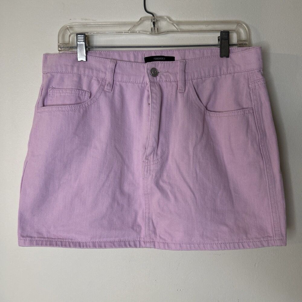 Forever 21 Skirt Denim Size 30 Lilac Purple Mini